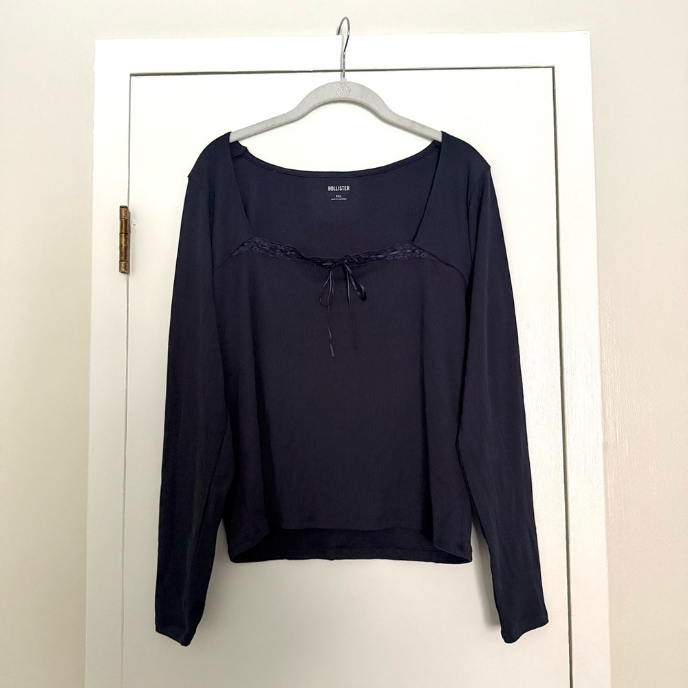Hollister Navy Long Sleeve Top